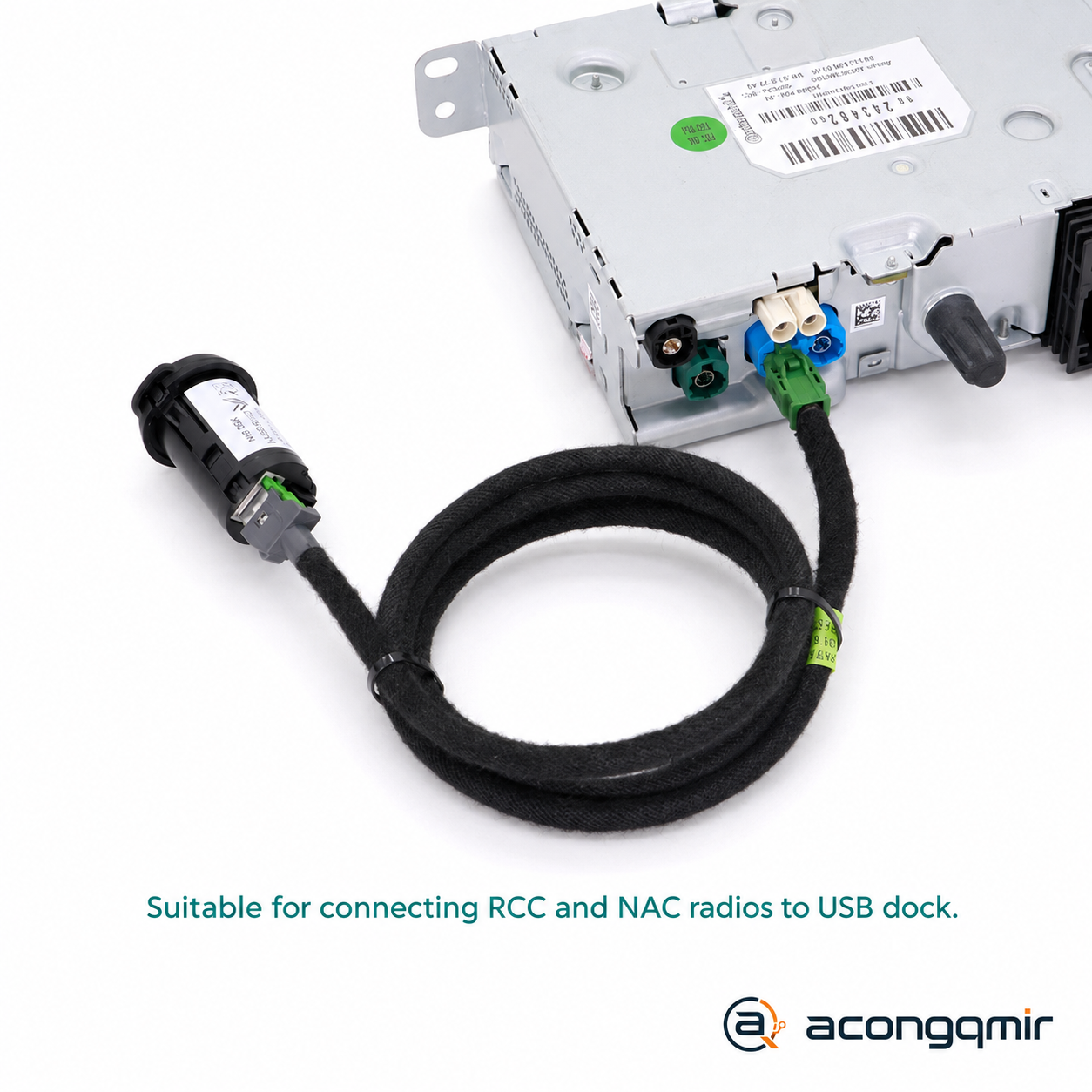 For NAC radio for Peugeot, Citroen and DS models, USB cable, USB port 2 cable.