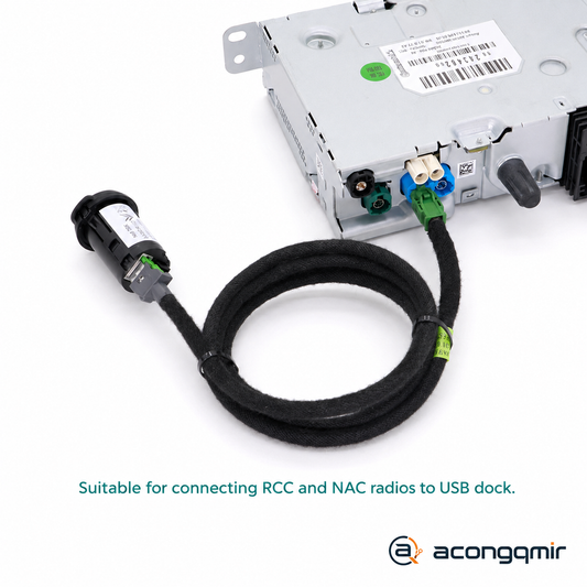 For NAC radio for Peugeot, Citroen and DS models, USB cable, USB port 2 cable.