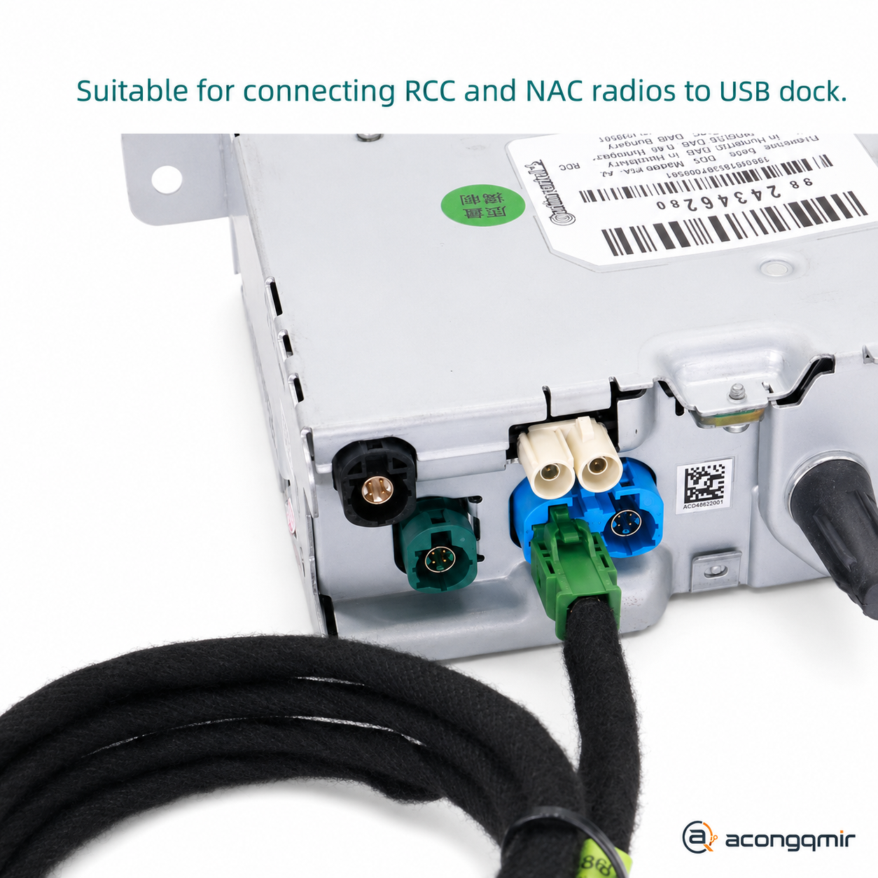 For NAC radio for Peugeot, Citroen and DS models, USB cable, USB port 2 cable.